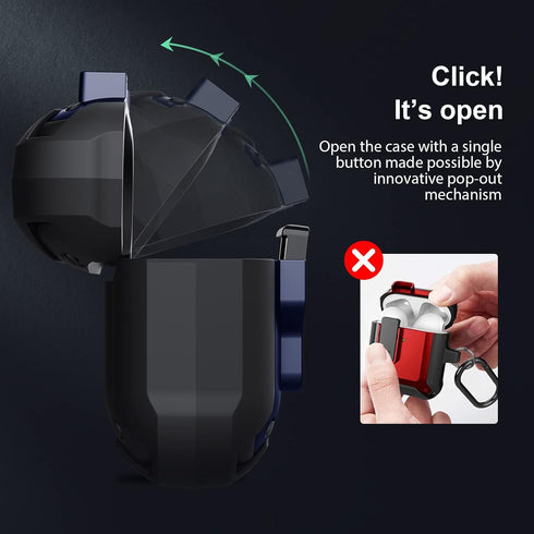 Nillkin for Airpods Pro Case Cover with Secure Lock,Press auto pop-Out Earphone case, Military Grade Armor Solid case with Keychain for AirPod Pro...
