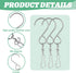Wind Chime Hanger S Hooks, 10 Pcs 360 Degree Dual Spinning Windsock Chime Supplies Hanger Swivels Clip for Plant Hangers Outdoor, Hanging Basket, ...
