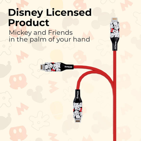 Disney Minnie Mouse 6FT Replacement iPhone Charger Fast Charging – MFI Certified Braided USB Charging Cable High Speed Data Sync Compatible with A...