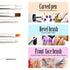 Teenitor Nail Art Brushes,3D Nail Art Paiting Polish Design Kit with 15 Nail Gel Brushes, Nail Dotting Pen 5pcs, 12 Colors Nail Rinestones 10 Adhe...