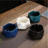 Ceramic Geometric Ashtray with Lid, Windproof Ceramic Ashtray for Indoor or Outdoor Use, Home Office Decoration, Black...