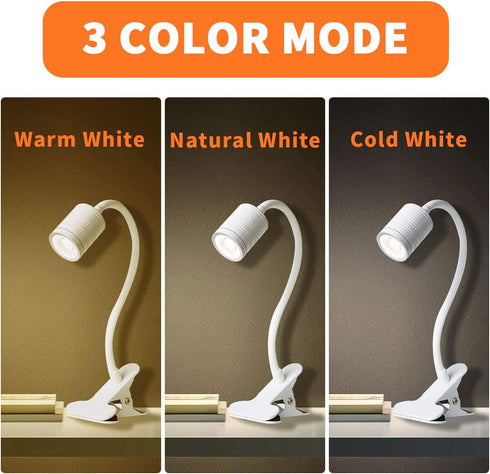 EAGLOD LED 3 Brightness Clamp Light?Portable Clip Light LED Lamp, USB Plug Clip on Desk Lamp,360°Flexible Gooseneck Night Reading Light,Desk/Table...