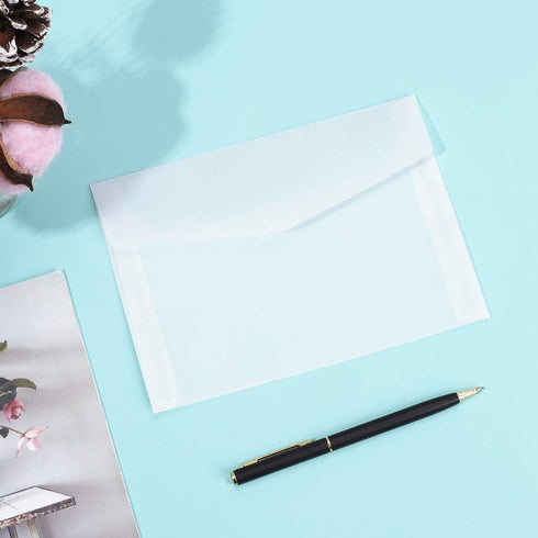 30Pack White A7 Envelopes Invitation Envelopes Glassine Paper Envelopes 5x7 Invitation Envelopes Vellum Envelopes Greeting Card Envelopes Mini Fil...