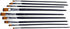 9pcs Flat Pointed Tip Nylon Hair Acrylic Watercolor Brush Artists Paint Brush Set Black...