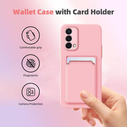 for OnePlus Nord N200 5G Case, N200 Phone Case with Minimalist Credit Card Holder Slot TPU Soft TPU Silicone Scratch-Resistant Card Slot Wallet Ca...