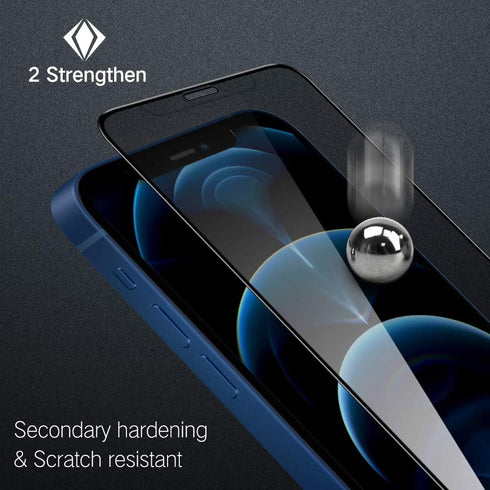 PERFECTSIGHT HD Clear Privacy Screen Protector Compatible with Apple iPhone 12/ iPhone 12 Pro 2020, Anti-Spy Blue Light Filter Tempered Glass (6.1...