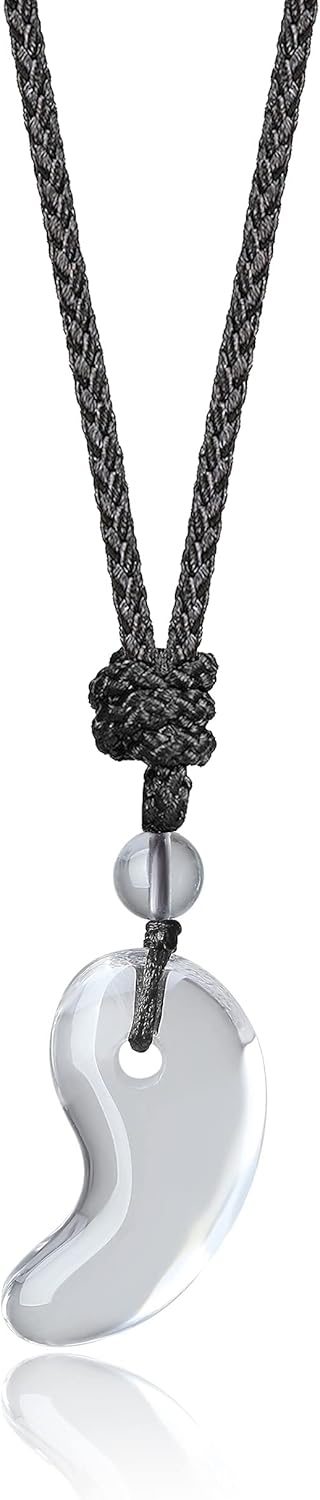 Natural Crystals Clear Quartz Chakra Stones Magatama Pendant Necklace...