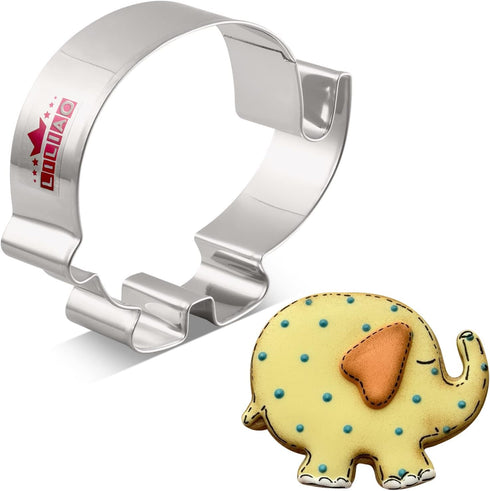 LILIAO Cute Elephant Cookie Cutter for Baby Shower - 4 x 3.3 inches - Stainless Steel...