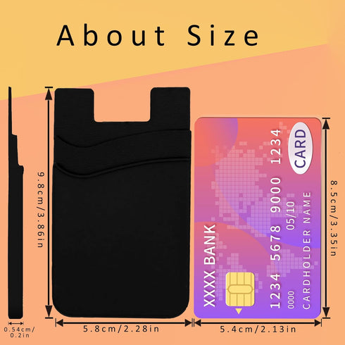 Cell Phone Wallet Card Holder Sleeves for Phone Case, 3 Pack Adhesive Credit Business ID Cards Pocket Wallets Stick on Back of iPhone Android Phon...