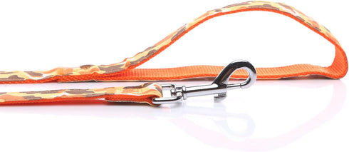 Heavy Duty Dog Leash, 4 FT/ 6 Feet Long, 1 Inch Wide, Nylon Camouflage dog Leash for small and medium dogs (5 FT, Orange)...