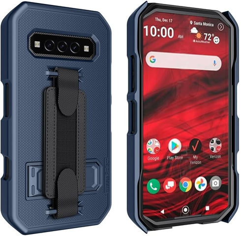 Case and Holster Combo Compatible with Kyocera DuraForce PRO 3 (E7200), Protective Case and Belt Clip Holster Combo with Handstrap, Kickstand and ...