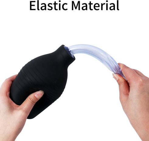 Anal Douche Enema Bulb Vaginal Douche Enema Cleaner for Women’s or Man’s Health (500ml Black and Transparent)...