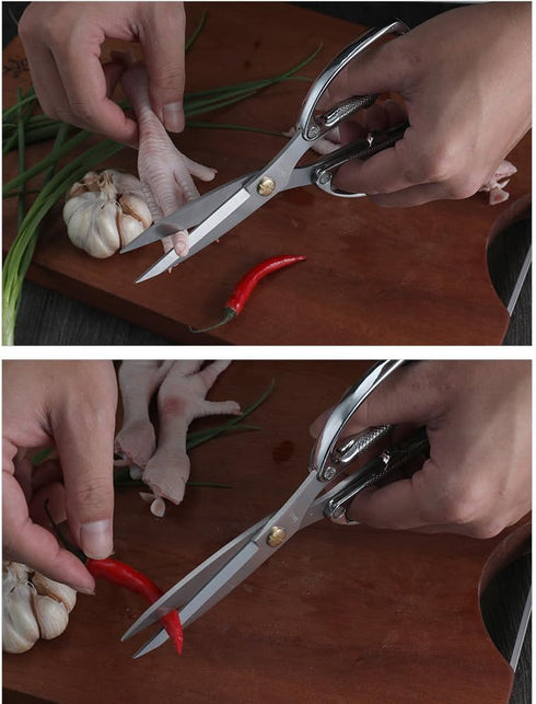 8Inch Household Kitchen Scissors, Food Shears or Ribbon Cutting Stainless Steel Scissors- all Purpose Scissors Steel Blades gardening tools for he...