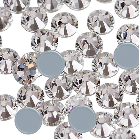 Dowarm Crystal Clear Hotfix Crystals, Hot Fix Rhinestones for Crafts Clothing, Flatback Glass Gems for Dance Costumes, SS34 144 Pieces, White...