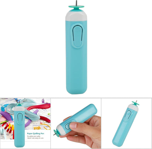 Fdit Paper Quilling Pen, Electric Slotted Tool Electric Quilling Pen Paper Crafts Quilling Tool Origami Winder Steel Curling Pen (Blue)...