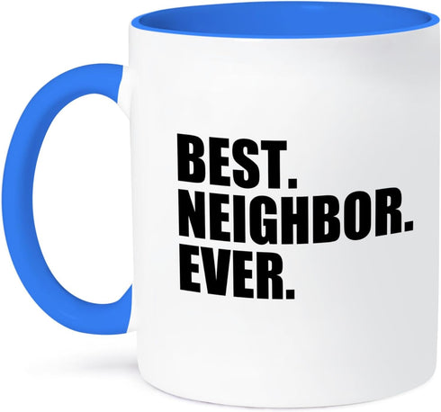 3dRose Best Neighbor Ever Mug, 11 oz, Blue...