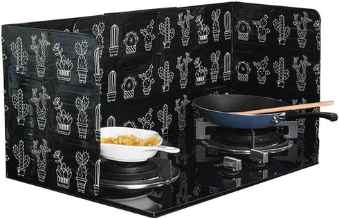 2Pcs Disposable Oil Splash Guard Aluminum Foil Gas Stove Oil Splatter Screen Board Cooking Frying Oil-Proof Splash Kitchen Tool (Black)