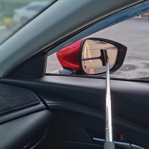 2 PCS Car Rearview Mirror Wiper Telescopic Auto Mirror Squeegee Cleaner 98cm Long Handle Car Cleaning Tool Mirror Glass Mist Cleaner (Black)...