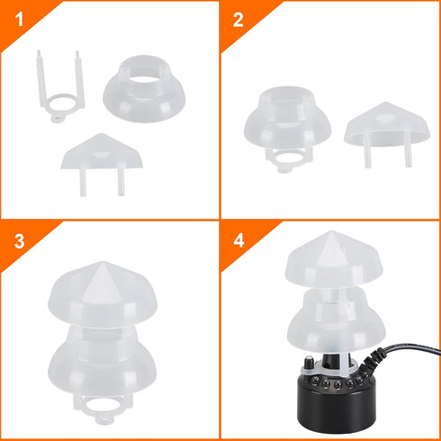 FITNATE Mist Maker, 12 LED Mister Fogger Water Fountain Pond Fog Machine Atomizer Air Humidifier, ultrasonic Mist fogger with Splash Guard, Perfec...