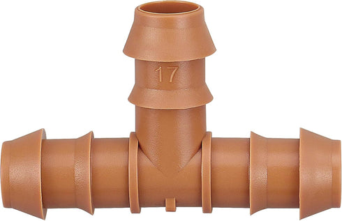 24 Pieces Drip Irrigation Barbed Tee Fittings for 1/2” Tubing (0.600”ID) - Drip Tees (17mm) Irrigation Tubing Connectors for Drip Sprinkler Garden...