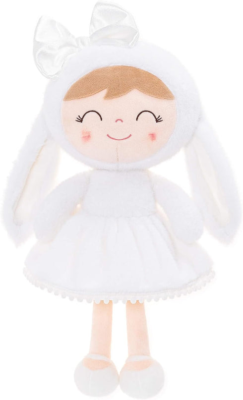 Gloveleya Baby Girl Gift Plush Bunny Dolls First Baby Doll Toddlers Rabbit Toy Bunny Gifts for Girl White 12 Inches...