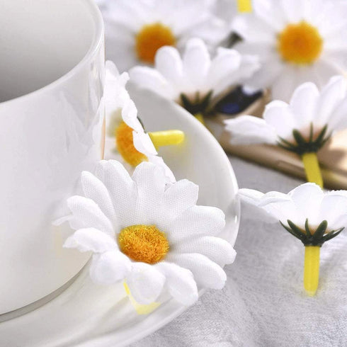 JOHOUSE 200PCS Silk Daisy Flower Heads, Gerbera Chrysanthemum Artificial Daisies Table Confetti for Baby Showers Birthday DIY Crafts...