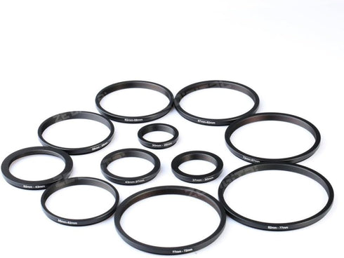 K&F Concept 11 Pieces Step Down Filter Adapter Rings Set, Metal Step Down Filter Adapter Ring Kit 43-37mm 52-43mm 55-52mm 58-55mm 62-58mm 67-62mm ...