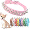 Spiked Dog Collar for Small Dogs Soft PU Leather Spike Puppy Collar Anti Bite Studded Rivet Cat Collar for Kittens Small Medium Pets Like Chihuahu...