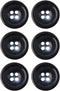 Mibo 8pcs Polyester Imitation Horn Suiting Button - 4 Hole - Rounded Rim with Concaved Center - 32L(20mm) - Navy Blue...