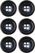 Mibo 8pcs Polyester Imitation Horn Suiting Button - 4 Hole - Rounded Rim with Concaved Center - 32L(20mm) - Navy Blue...