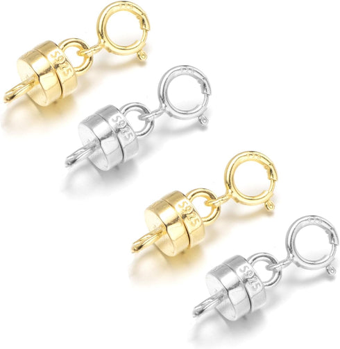 Zpsolution 925 Sterling Silver Magnetic Necklace Clasps and Closures, Magnetic Clasp Converter for Jewelry Making Supplies, Chain Extender Connect...