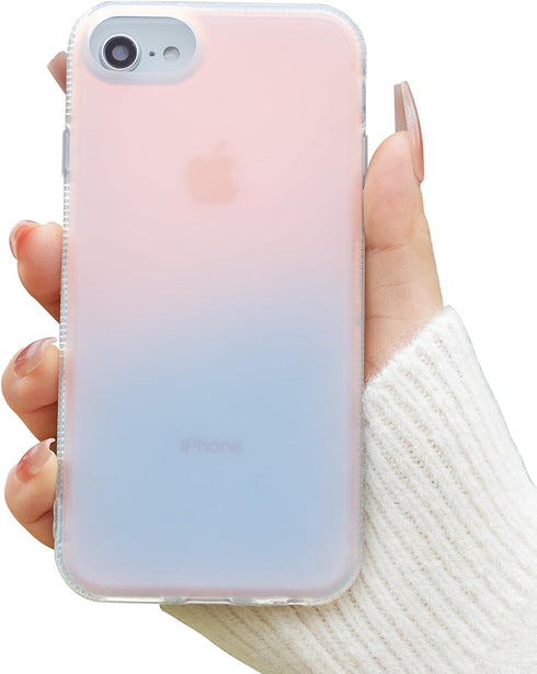 Fashion Case Compatible with iPhone 7 Case, Iridescent iPhone SE 2020 Case, Clear White iPhone SE 2022 Case, iPhone 8 Case, iPhone 6/6s Case, PC d...