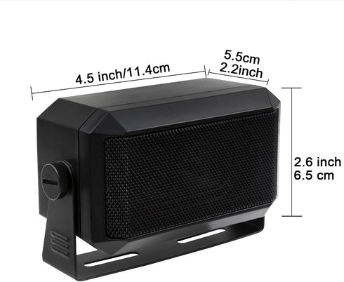 Rectangular External Communications Speaker for Ham Radio or CB & Scanners, 5 Watt, Black Colour...