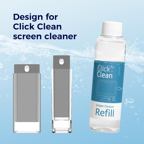Click Clean Screen Cleaner Refill Kits - 4 oz Cleaner Refill and 1 Microfiber Cloth(7.8 x 7.8in), 1 Mini Refill Funnel + 1 Sprayer - Specially Des...