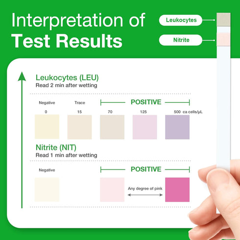 Easy@Home Urine Tract Infection Test: UTI Test Strips Individual Pouch for Women and Men Detects Leukocytes Nitrites - 2 in 1 Accurate Urinary Tes...