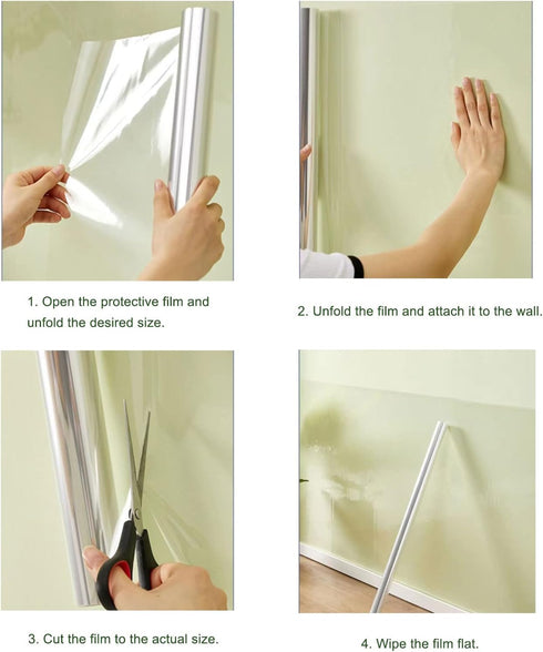 Clear Wall Protector Contact Paper Electrostatic Adsorption Removable Kids to Write Board Dry Erase Kitchen Waterproof Backsplash Heat Resistant T...