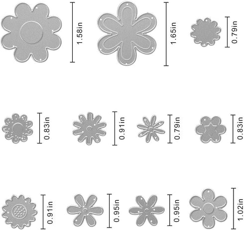 Metal Cutting Dies Flowers in 13 Shapes Embossing Stencil Die Cuts for Card Making Scrapbooking Paper Craft Album Stamps DIY Décor...