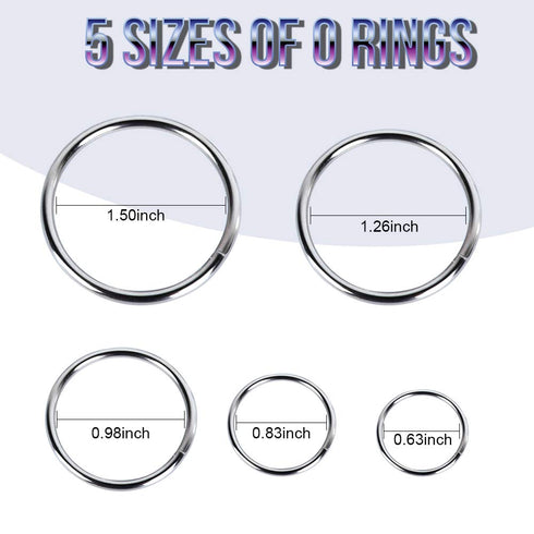 FANDAMEI Metal O Ring?50 Pcs Silver Multi Purpose Metal O Ring for Macrame, Camping, Dog Leashes, Hardware, Bags and More Craft Project - 16mm, 21...