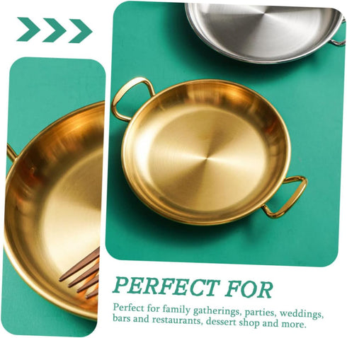 Amphora Snack Plate Housewarming for Housewarming Stainless Steel Food Plate Fried Chicken Serving Tray Flat Bottom Wok Camping Griddle Paella Ski...