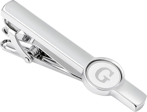 Men Tie Clip 2.1 Inch Silver plated Stainless 26 Letters A-Z + Gift Box...