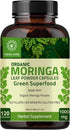Organic Moringa Capsules 120 Capsules 1000mg – Organic Moringa Oleifera Leaf Powder Capsules Leaf Energy, Metabolism, & Immune Support nutrient-ri...