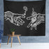 Wall Tapestry White and Black Floral Hands, Funny Creative Hippie Boho Novelty Tapestry Wall Hanging, Art Decor Print Fabric for Bedroom Living Ro...