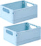 2-Pack Mini Pastel Crates Organizer Collapsible Plastic Storage Basket Small Crate Storage, Stackable Cute Bins for Office & Home Bedroom, Bathroo...