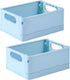 2-Pack Mini Pastel Crates Organizer Collapsible Plastic Storage Basket Small Crate Storage, Stackable Cute Bins for Office & Home Bedroom, Bathroo...