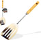 Alpine Cuisine Spatula with Wood Handle 10-Inches - Chrome Heat Resistant Kitchen Spatulas - Barbecue Spatulas Turner for Cooking - Dishwasher Saf...