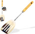Alpine Cuisine Spatula with Wood Handle 10-Inches - Chrome Heat Resistant Kitchen Spatulas - Barbecue Spatulas Turner for Cooking - Dishwasher Saf...