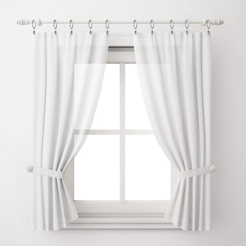 Lansian 20pcs Rustproof Drapery Matte Stainless Steel Metal Curtain Rings with Clips,Tension Curtain Hangers Clips, Decorative Curtain Rod Window,...