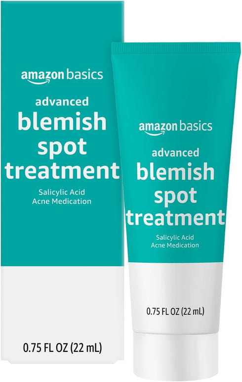 Amazon Basics Advanced Blemish Spot Treatment with 2% Salicylic Acid Acne Medication, 0.75 Fluid Ounces, 1-Pack...