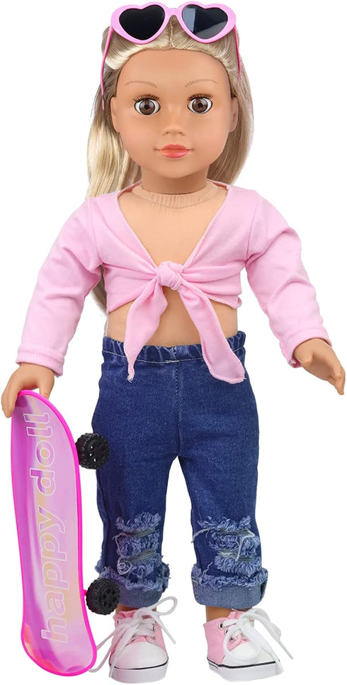 ZITA ELEMENT 18 Inch Girl Doll Scooter Skateboard Clothes and Accessories - 18 Inch Doll Clothes Set Sport Shoes Scooter and Other Outdoor Sport S...