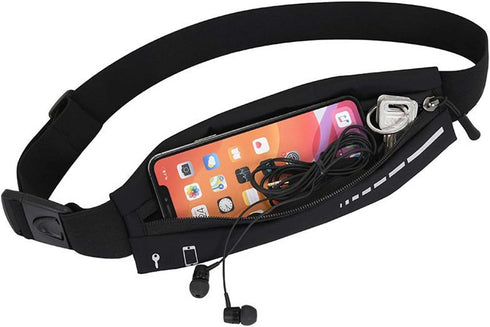 QUWEI Slim Running Belt for Women Men Gift, Runners Waist Belt With Reflective Strip, Fanny Pack Phone Holder for Jogging, Adjustable Run Pouch Be...